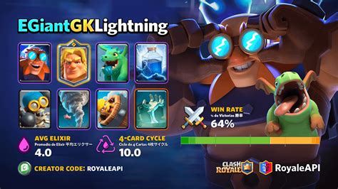 Whenever you push with the royal giant, you should always have an arrow in the cycle otherwise; the royal giant will get destroyed quickly. . E giant decks